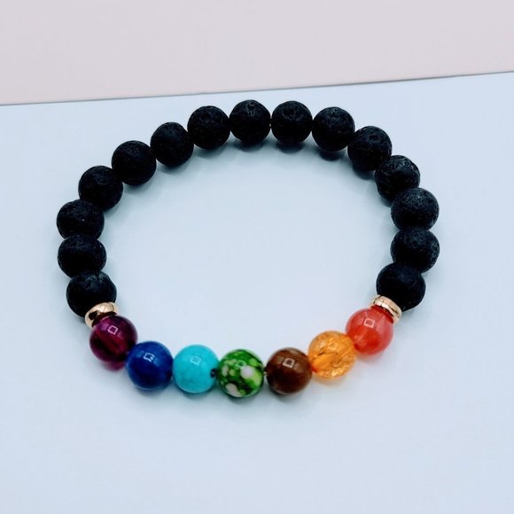 Jewelry - 7/$35 Black Lava Stone Essential Oil Bracelet